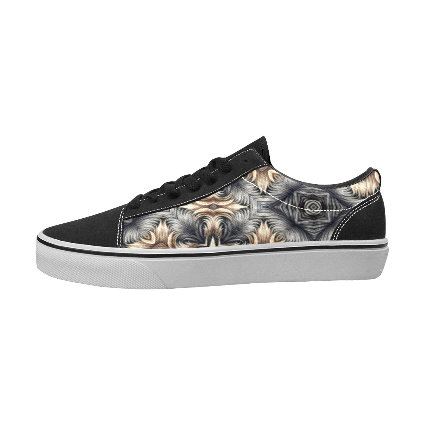 Men's Neutral Geometric Floral Pattern All Over print Low Top Skateboarding Shoes