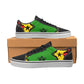 Men's Ghana Flag & Black Star Pattern All-Over Print Low Top Skateboarding Shoes