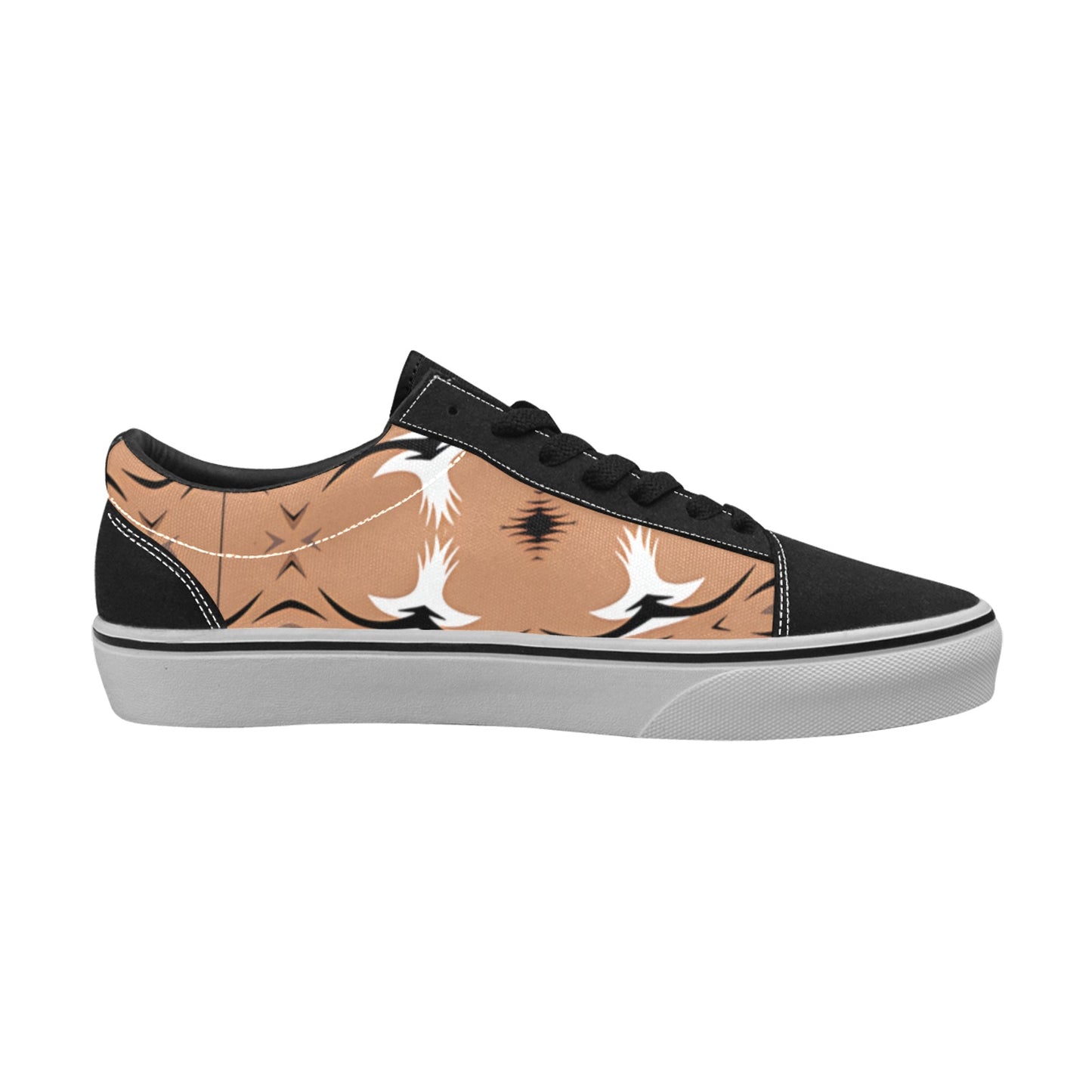 Men's Desert Tan Ikat Pattern Low Top Skateboarding Shoes