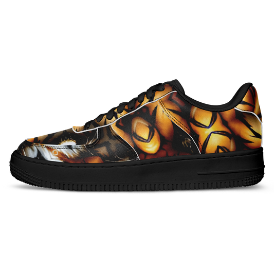 Women's Golden & Black Kaleidoscope Pattern All-Over Print Core Low Shoes