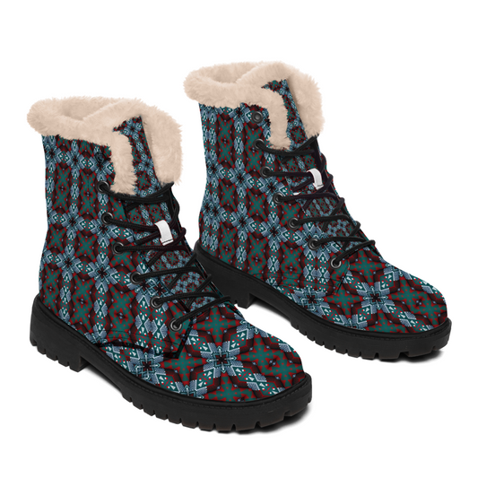 Women's Unisex Winter Round Toe  Fashion Lace-up Boots