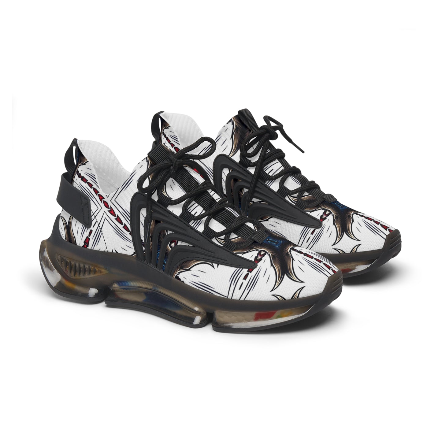 Women's Mesh Abstract Symmetry Pattern Athletic Sneakers