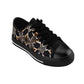 Women's Black Geometric Pattern Pattern Low-Tops Sneakers
