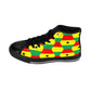 Men's Red Yellow Green Stars Flag Hex Pattern High Top Sneakers
