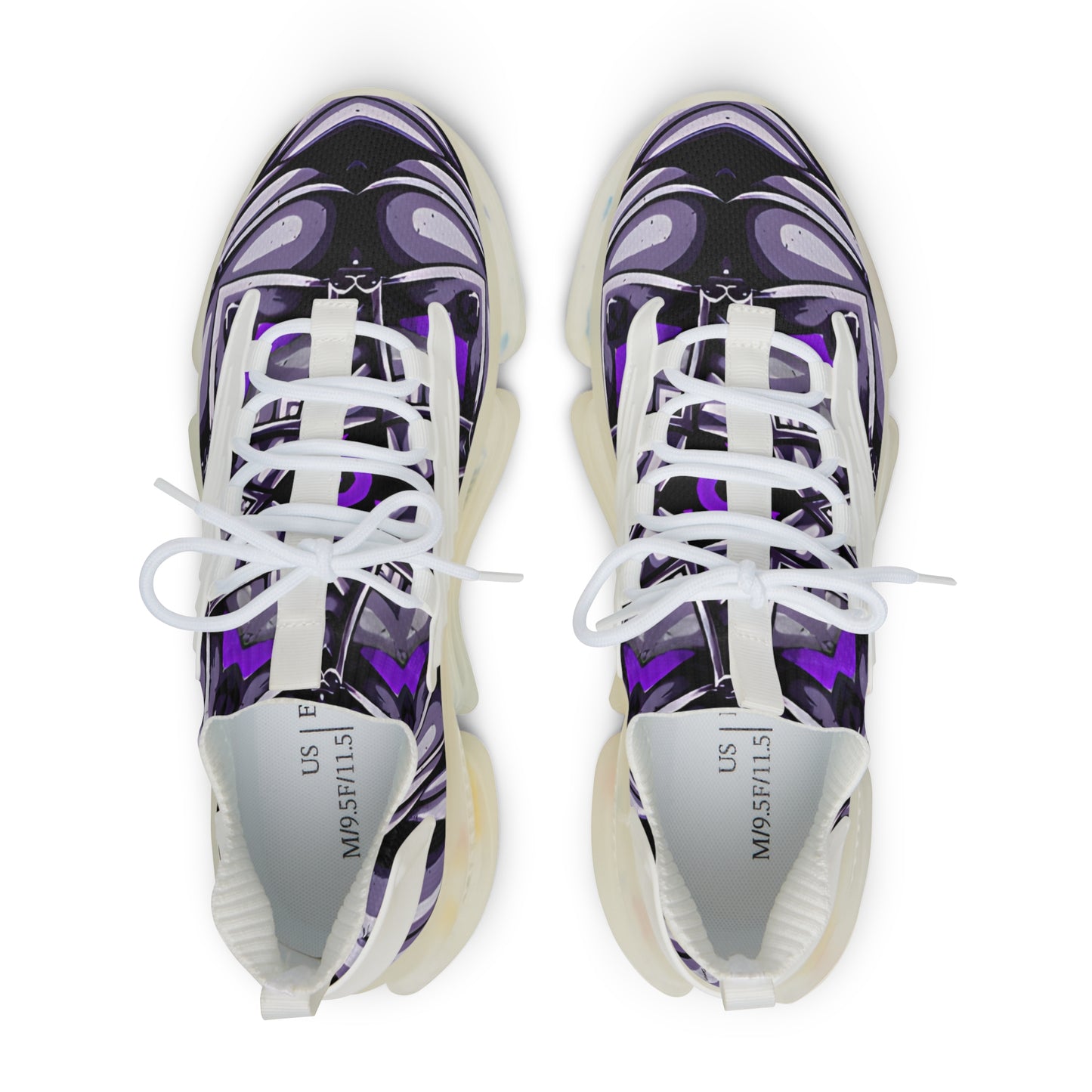 Men's Purple Swirl Mesh Sneakers with White Sole