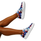 Women's Red White Blue Geometric Pattern All-Over Print Core Low Shoes