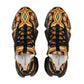 Men's Retro Geometric Brown & Teal Pattern Mesh Sneakers