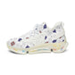 Women’s White Blue & Red Patterned Mesh Sneakers