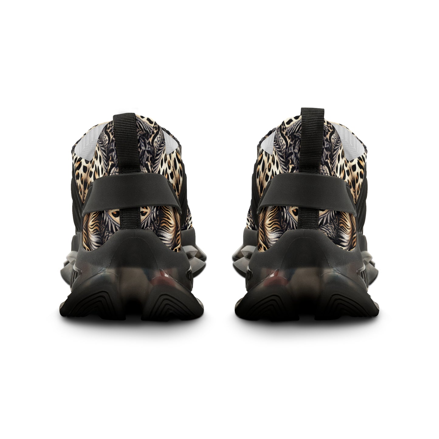 Men's Leopard Pattern All Over Print Mesh Fashion Sneakers