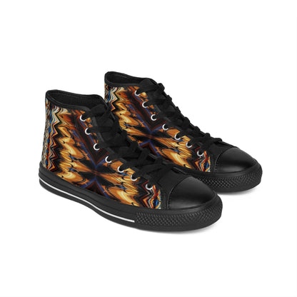 Men's Abstract Amber Kaleidoscope Pattern All Over Print High-Top Sneakers
