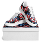 Men's Red White Blue Geometric Pattern All-Over Print Core Low Shoes