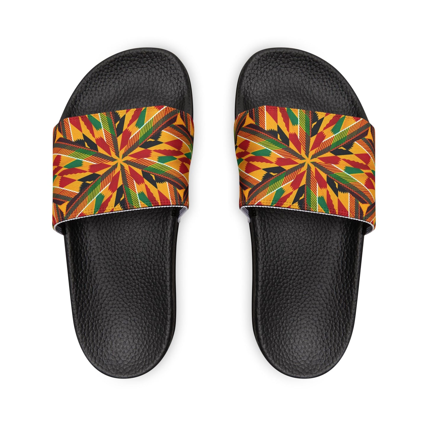 Men's Kente Pattern Removable Strap Casual Beach Slides
