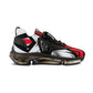 Men's Red Black & White Geometric Pattern All Over Print Mesh Workout Sneakers