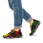 Men's Red Yellow Green Black Stars Athletic Mesh Sneakers