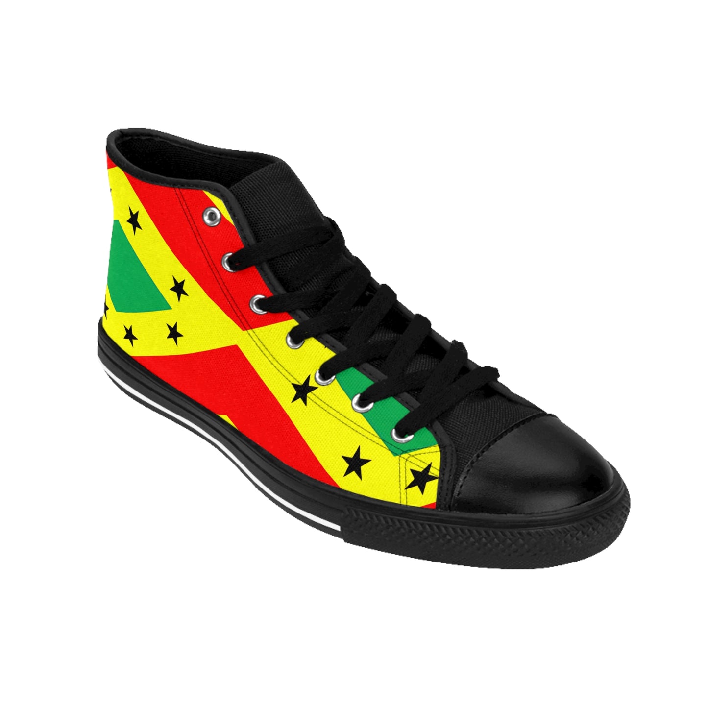 Women's Red Yellow Green Black Stars Pride Flag High-Top Sneakers