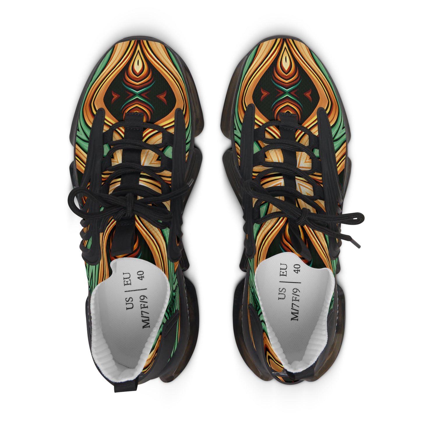 Women’s Retro Abstract Swirl Pattern Athletic Mesh Sneakers