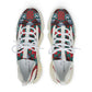 Men's Red & Teal Aztec Geo Pattern All Over Print Mesh Sneakers