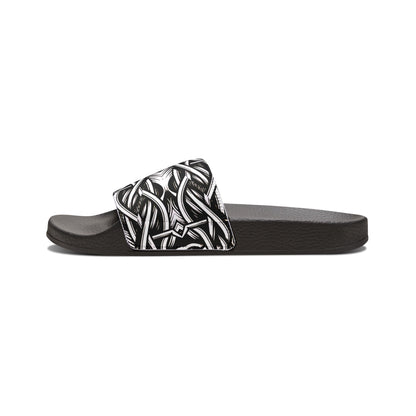 Men's  Black Chain Link Slide for Casual, Beach & Pool Removable-Strap Sandals