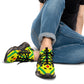 Men's Red Yellow Green Black Stars Athletic Mesh Sneakers