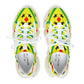 Women's Red Yellow Green Black Stars Athletic Mesh Sneakers