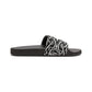 Men's  Black Chain Link Slide for Casual, Beach & Pool Removable-Strap Sandals