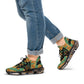 Men's Green & Gold Geometric Pattern Mesh Sneakers
