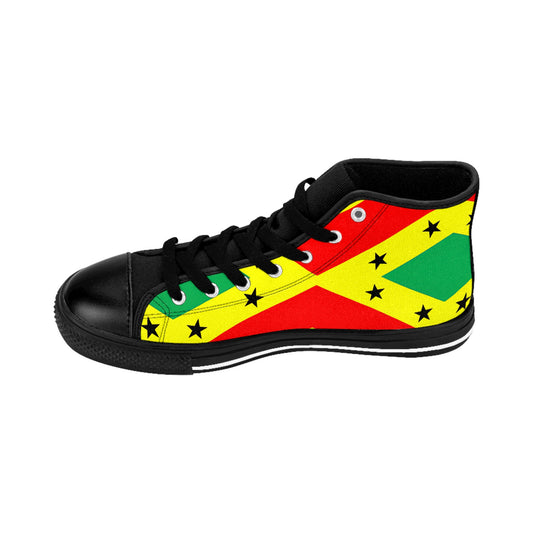 Men's Red Yellow Green Black Stars Flag High Top Sneakers