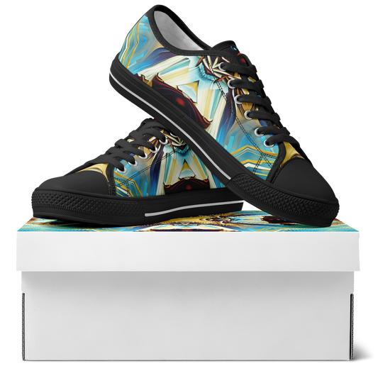 Women's Abstract Teal & Gold Pattern All Over Print Urban Peak Low Shoes