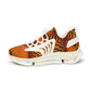 Men's Mesh Vibrant Orange Tribal Pattern Athletic Sneakers