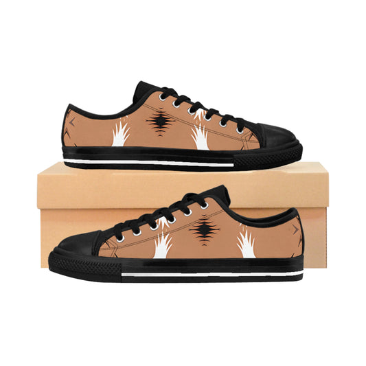 Men's Desert Tan Ikat Pattern Low-Top Canvas Sneakers