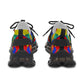 Women's Bold Rainbow Kente-Inspired Geometric Pattern All Over Print Mesh Sneakers