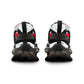 Men's Red Black & White Geometric Pattern All Over Print Mesh Workout Sneakers