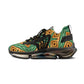 Men's Green & Gold Geometric Pattern Mesh Sneakers
