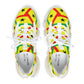 Women's Red Yellow Green Black Stars Athletic Mesh Sneakers
