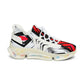 Women's Red Black & White  Geometric  Pattern All Over Print Mesh Workout Sneakers