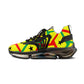 Men's Red Yellow Green Black Stars Athletic Mesh Sneakers