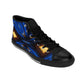 Men's Blue Geometric Kaleidoscope pattern Design High-Top Sneakers