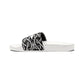 Women's White Chain Link Slide for Casual, Beach & Pool Removable-Strap Sandals