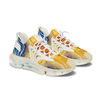 Women's Vibrant Sunrise Tie-Dye All Over Print Athletic Mesh Sneakers