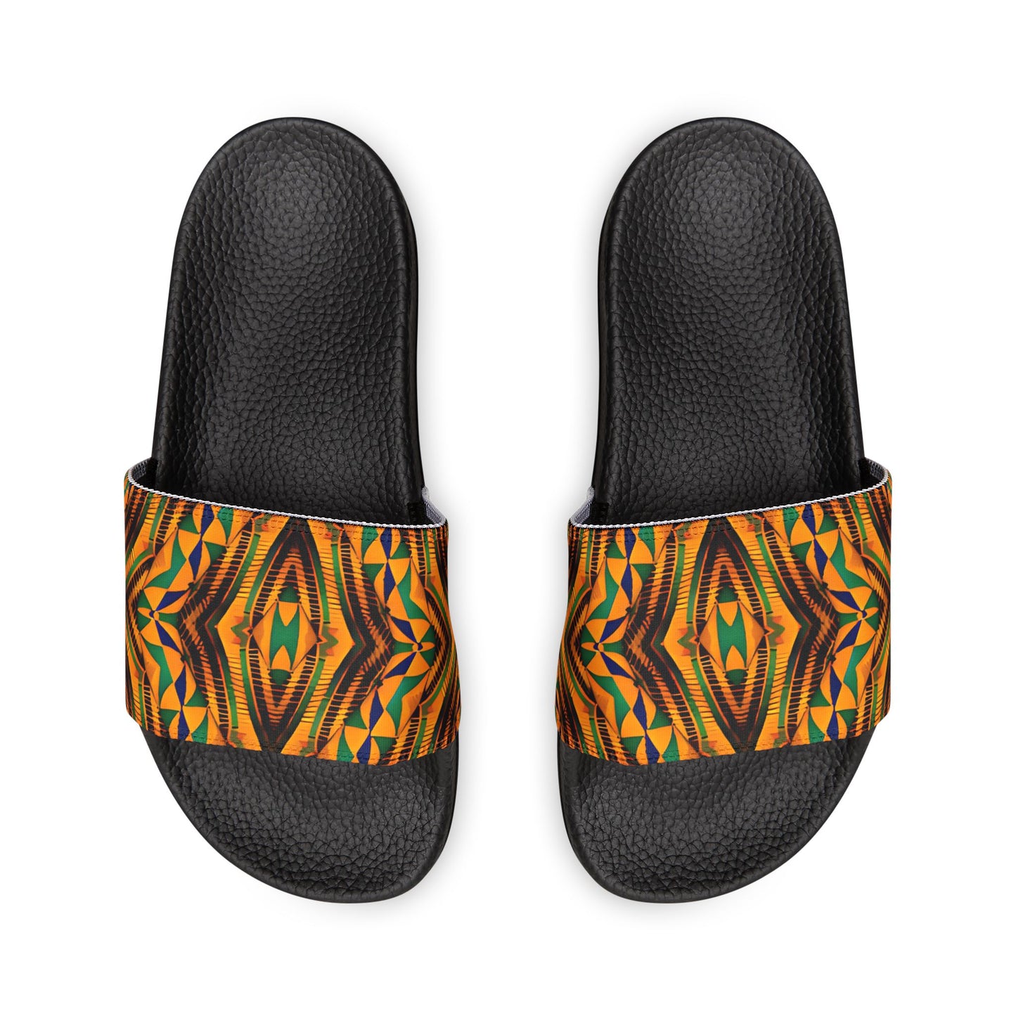 Women's Vibrant African Kente Geometric Removable-Strap Sandals