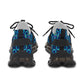 Women's Blue Geometric Kaleidoscope Athletic Mesh Sneakers