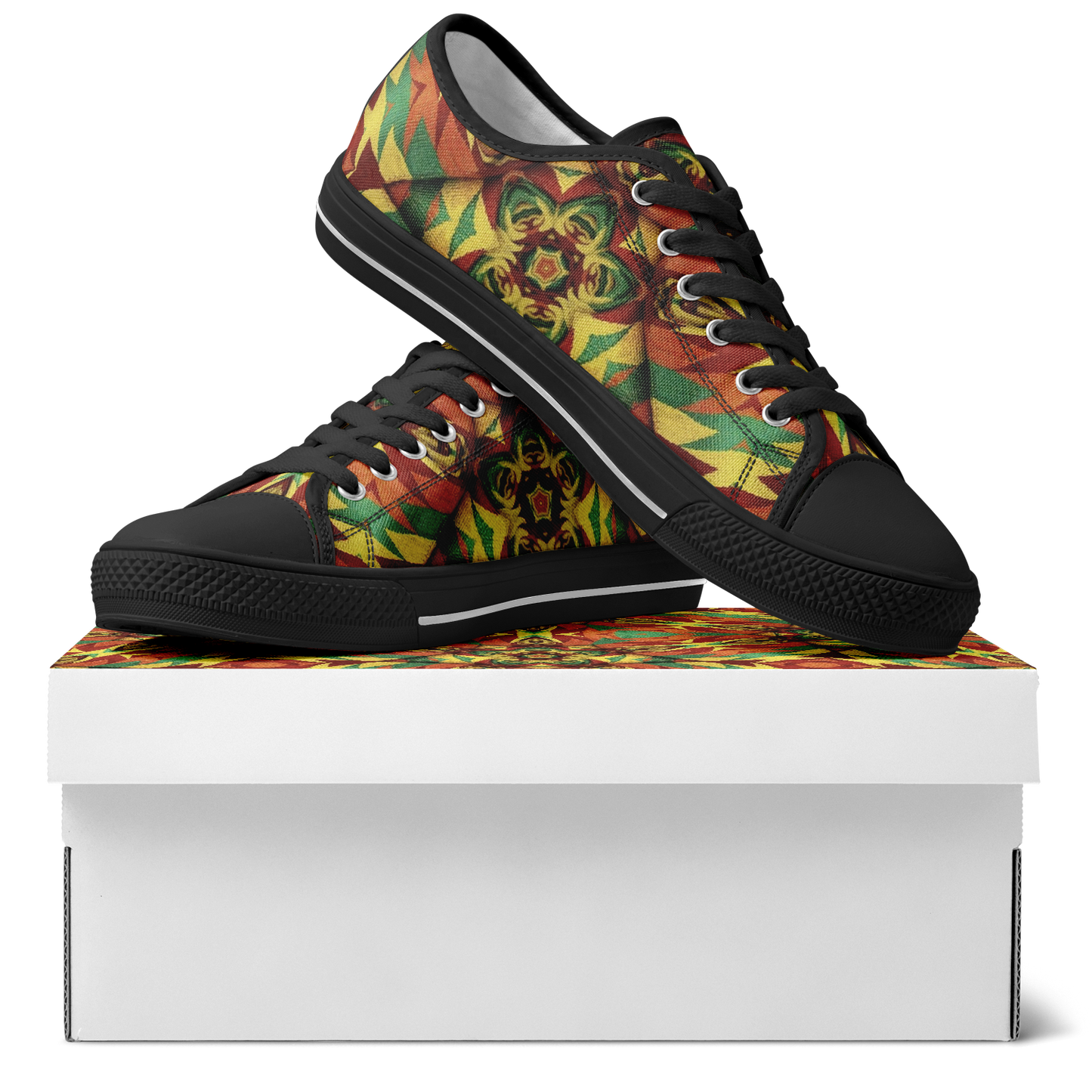 Men's Bold Tribal Kaleidoscope Pattern All Over Print All Over Print Urban Peak Low Shoes