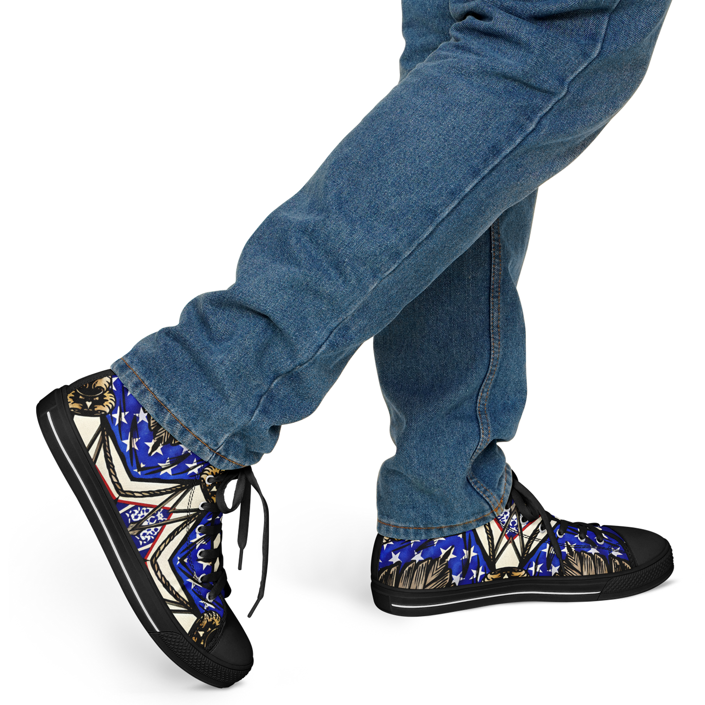 Men's Kaleidoscope Star Pattern All-Over Print Urban Peak High Top Shoes