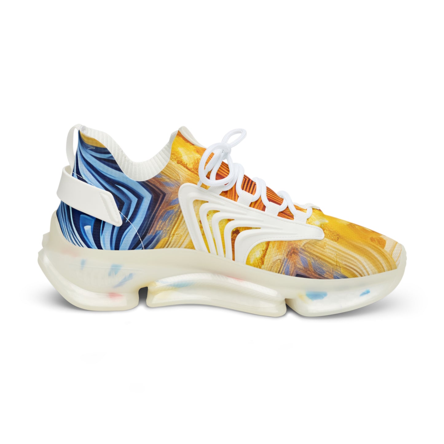 Men's Vibrant Sunrise Tie-Dye All Over Print Athletic Mesh Sneakers