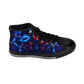 Men's Blue & Red Kaleidoscope Pattern All Over Print High-Top Sneakers