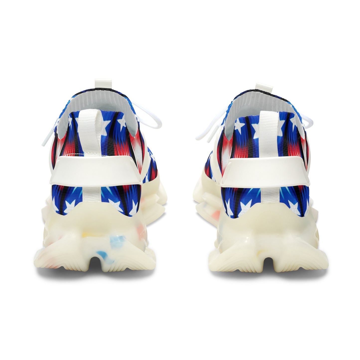Women's American Flag Stars & Stripes Pattern All Over Print Mesh Sneakers