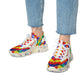 Women's Bold Rainbow Kente-Inspired Geometric Pattern All Over Print Mesh Sneakers