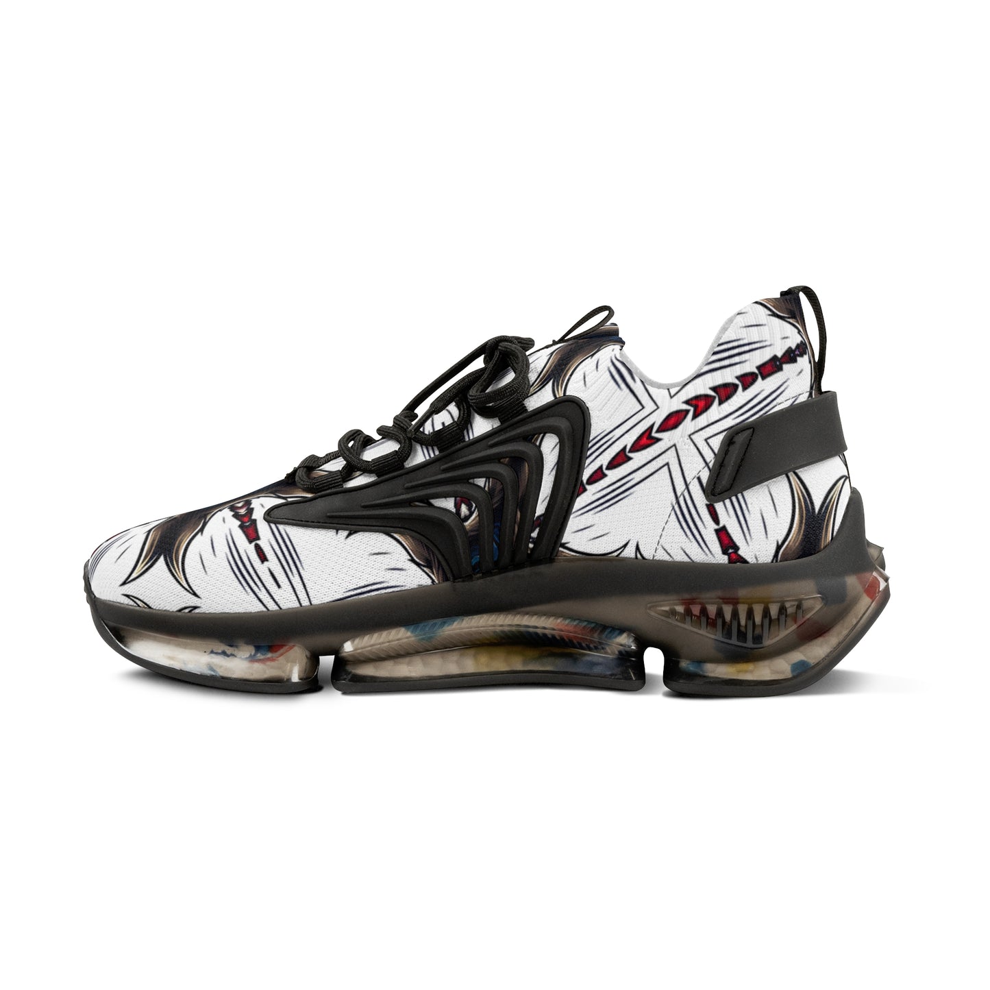 Men's Mesh Abstract Symmetry Pattern Athletic Sneakers