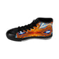 Men's Vibrant Orange Geometric Pattern All Over print High-Top Sneakers