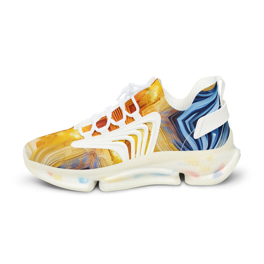 Men's Vibrant Sunrise Tie-Dye All Over Print Athletic Mesh Sneakers